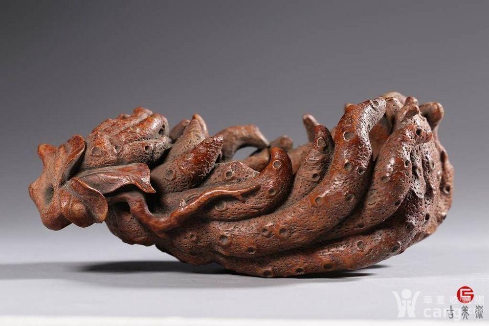 清代.竹雕佛手文房摆件