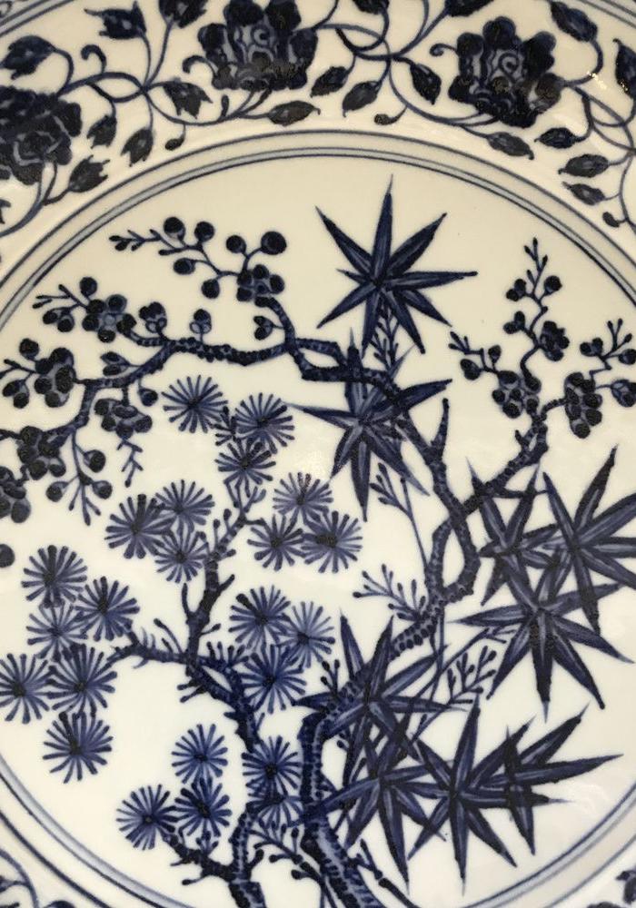 青花松竹梅大盘