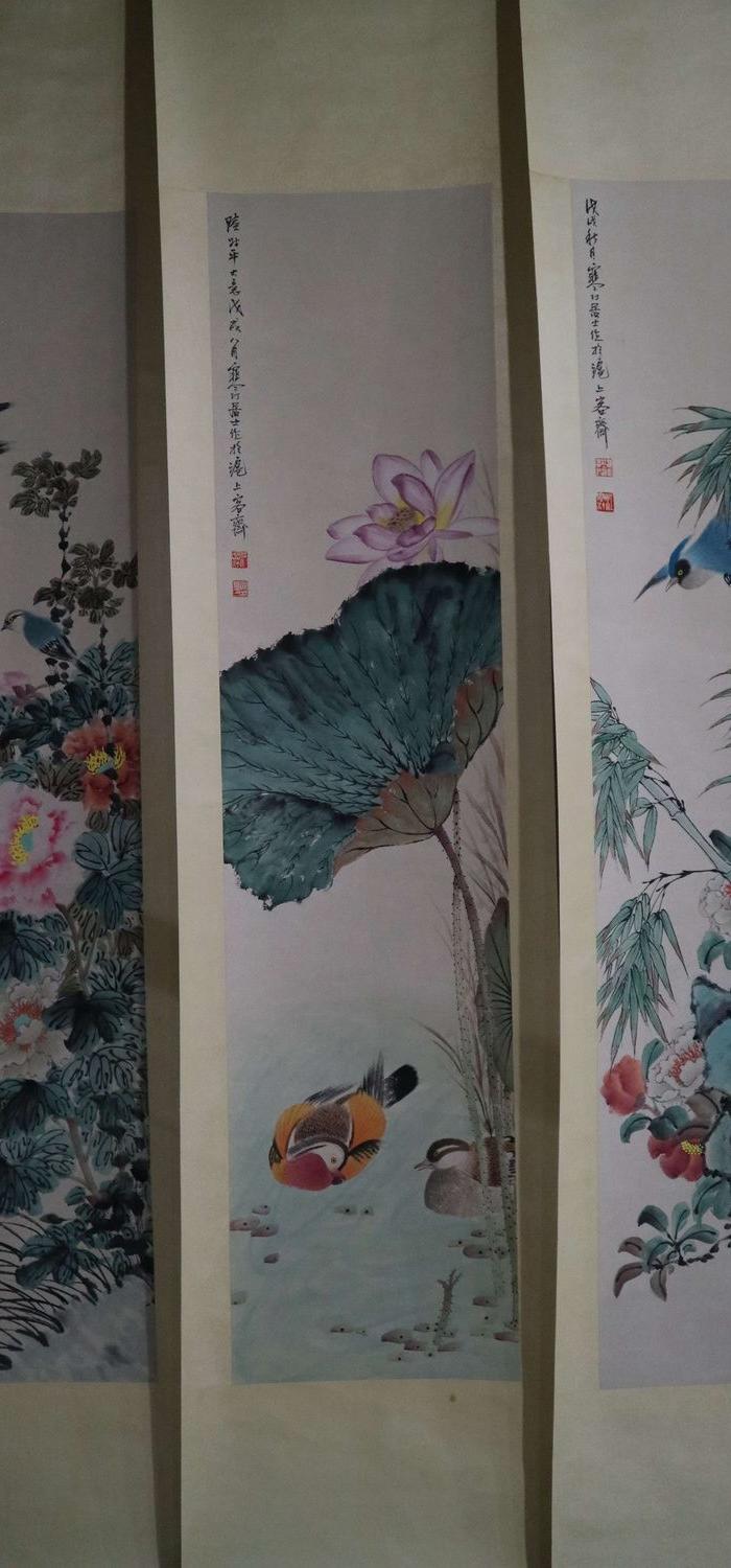 江寒汀精品花鸟十二条屏