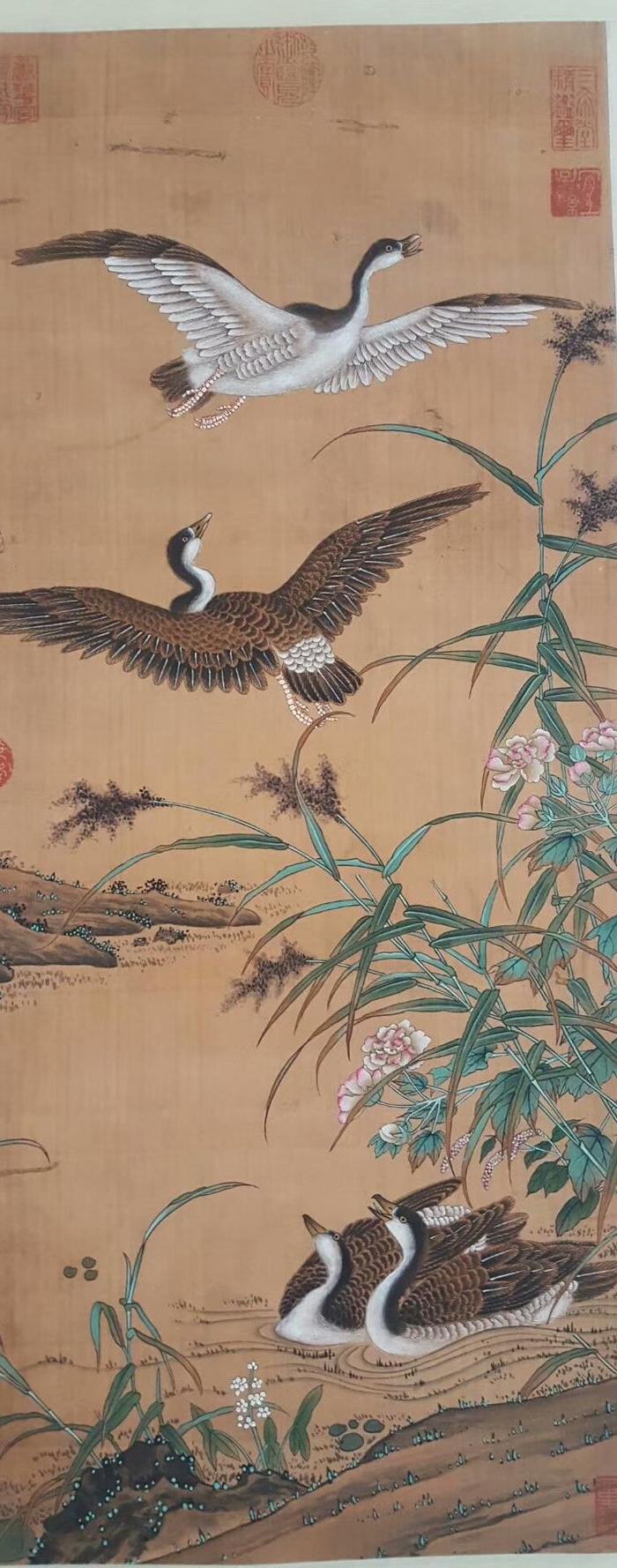 钱维城.花鸟立轴