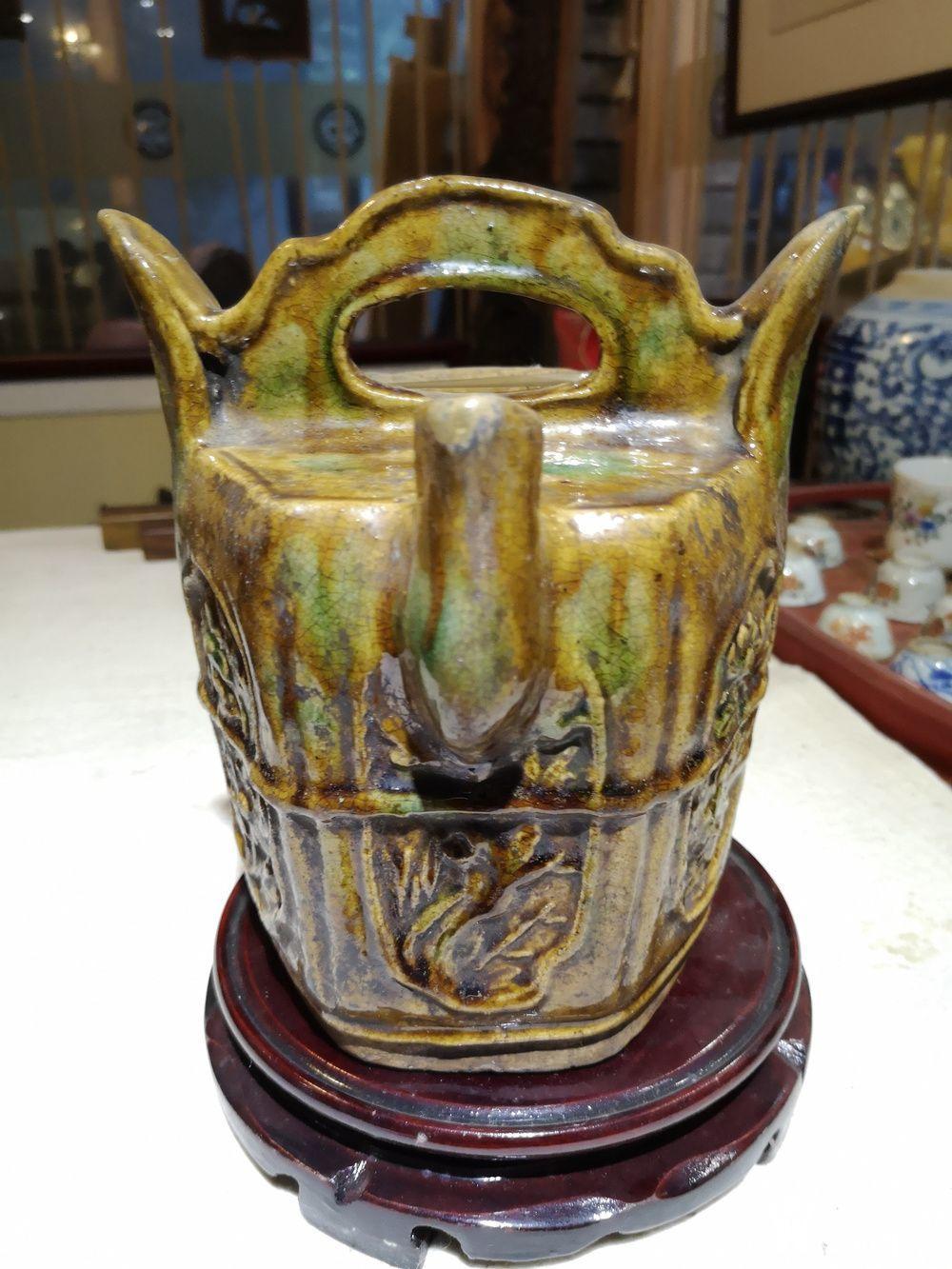 大个石湾窑茶壶