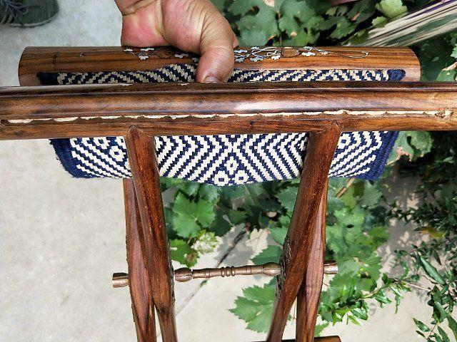 482号大开门海南黄花梨老马扎一个37 32.5cm