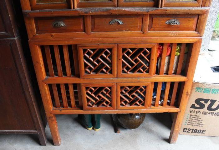 民俗老物件老旧家具木制老式碗柜老式橱柜老式书柜农家乐摆设