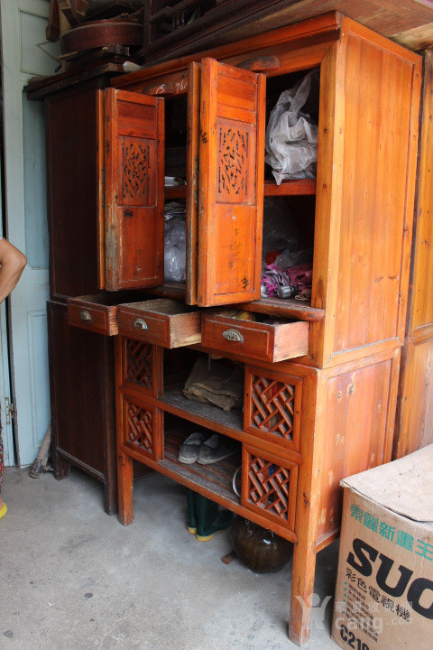民俗老物件老旧家具木制老式碗柜老式橱柜老式书柜农家乐摆设