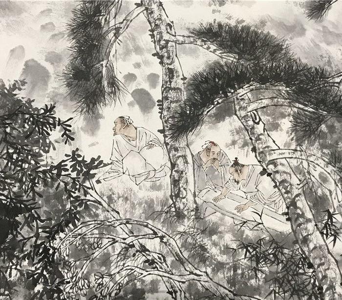 王明明竹林清韵图手卷