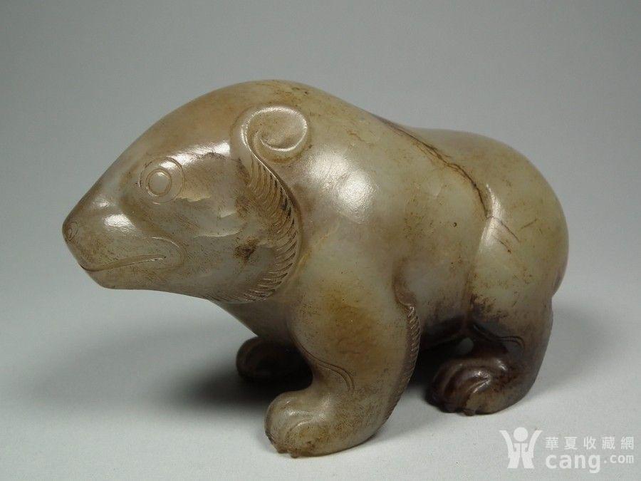 造型生动写实 灵气顿生 神态怡然 玉熊大嘴张开 *壳沉蕴厚实 时代特征