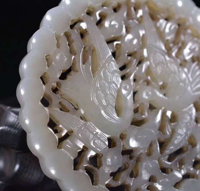 和田玉比翼双飞牌