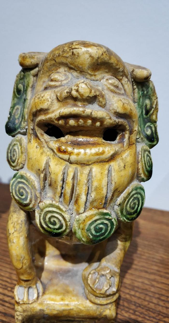 1对明代三彩狮子