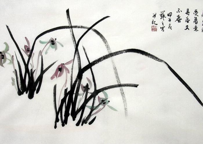 字画收藏王艺之三尺 写意手绘兰花图