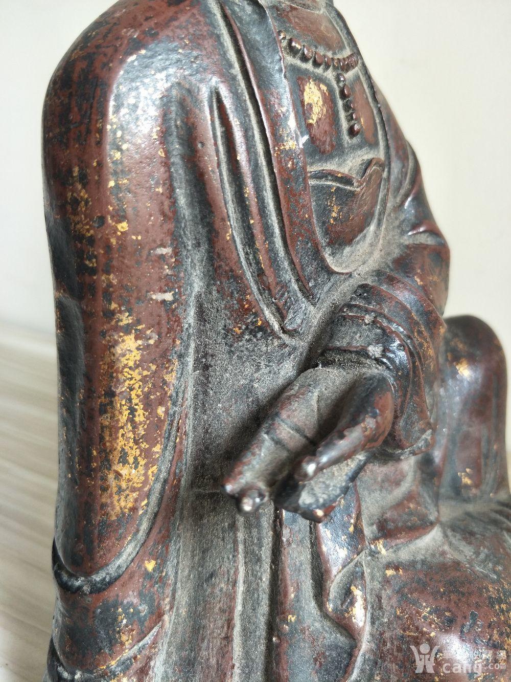 民国,铁镏金佛像.