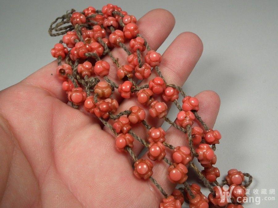 老孩儿面红色宝石圆珠两串