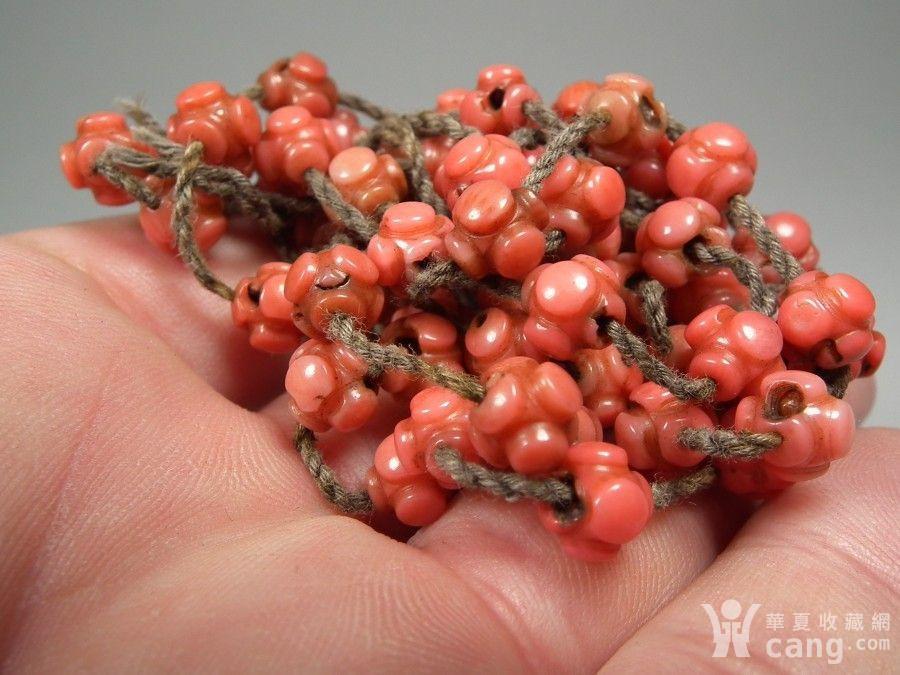老孩儿面红色宝石圆珠两串