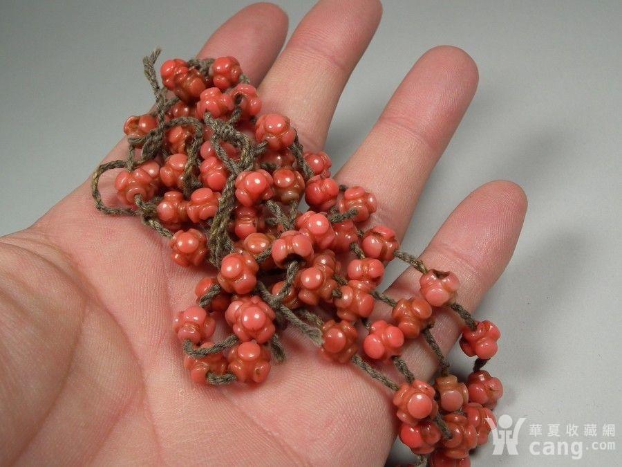 老孩儿面红色宝石圆珠两串