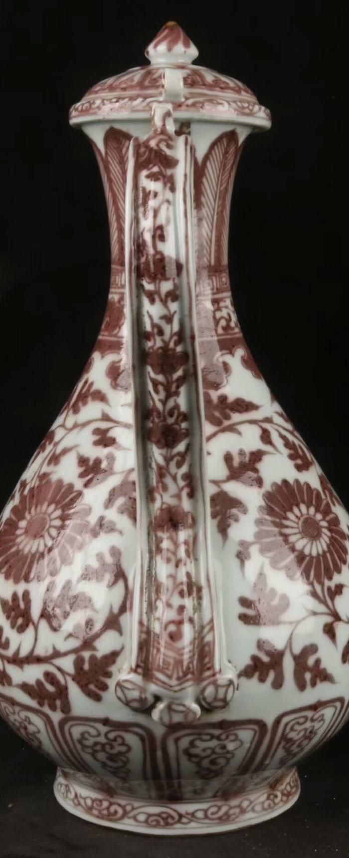 洪武 釉里红菊花纹执壶