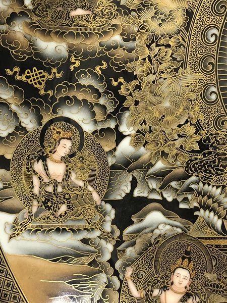 乾隆墨彩描金佛光附照纹盘