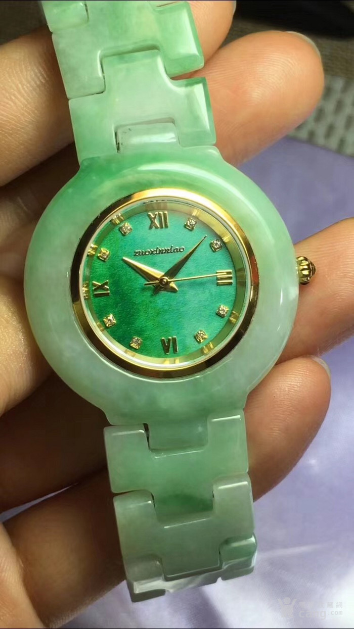 天然缅甸翡翠a货带底色手表