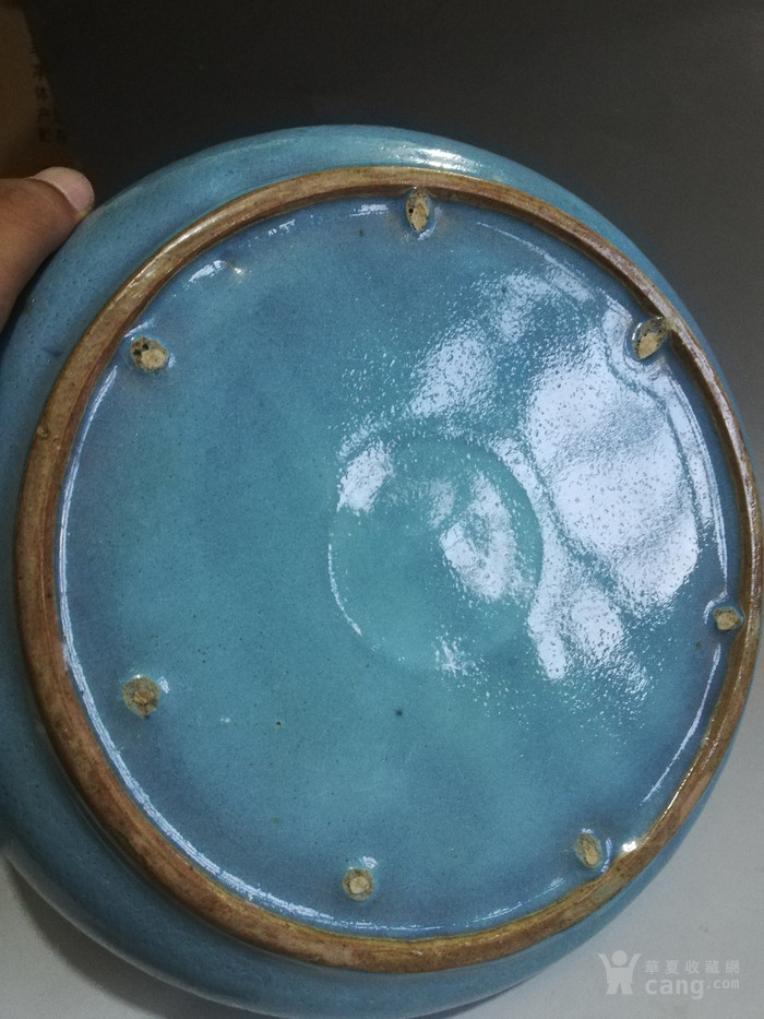 宋钧天蓝釉支钉大洗