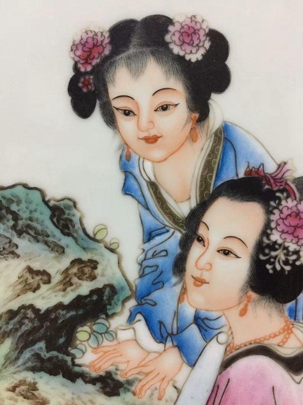 风华绝代人物瓷板画 赵惠民 款