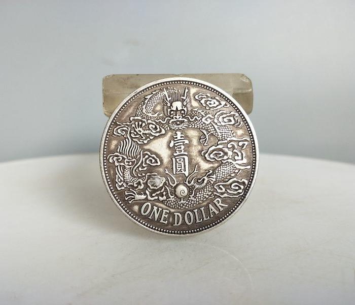 乡下收的大清宣统三年反尾龙戳记银元