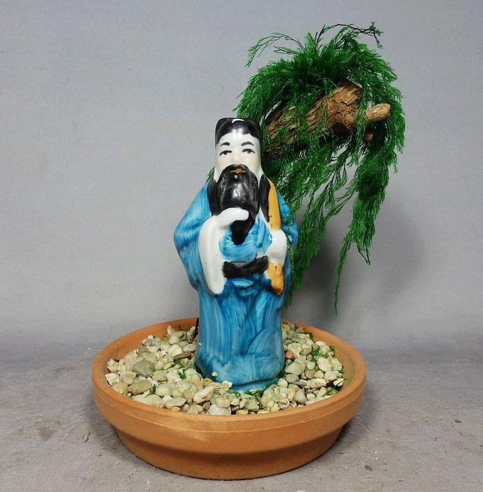 民国人物摆件盆景