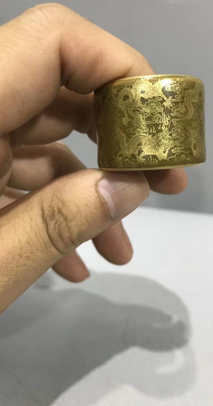 描金龙纹扳指
