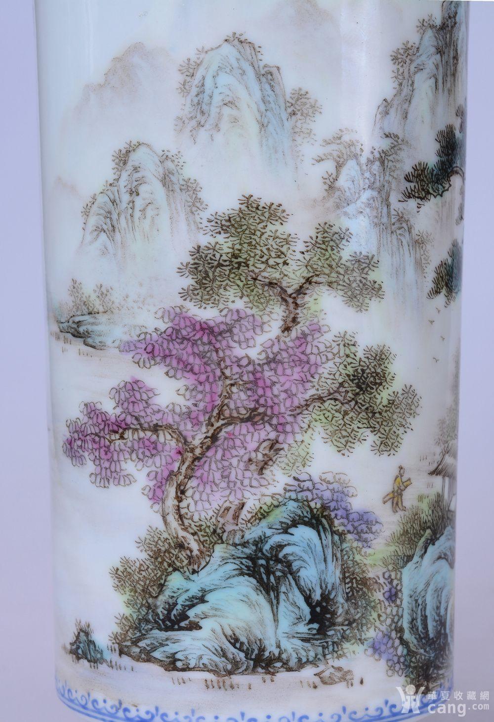 大名家王云泉 粉彩山水瓶