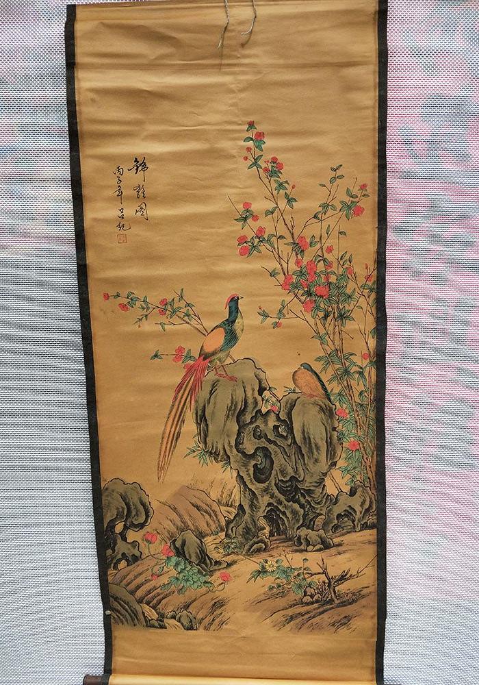 古玩名家书画字画绘画装饰画挂画成品画中堂画吕纪花鸟图