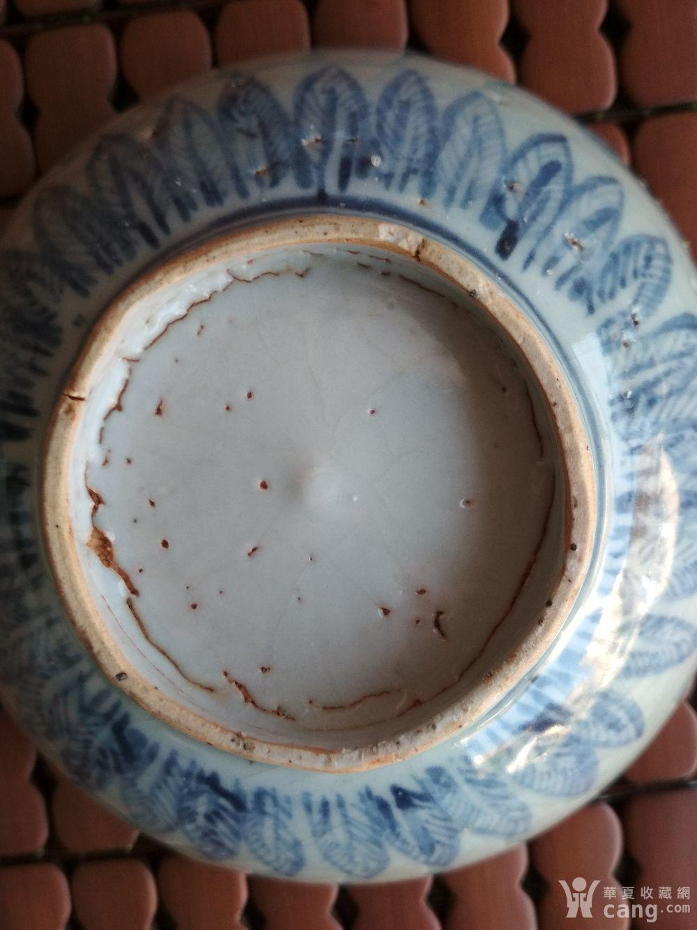 明代弘治青花蕉叶图纹碗