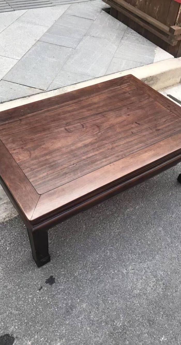 《今日收获》民国老红木 酸枝 炕桌,回纹腿
