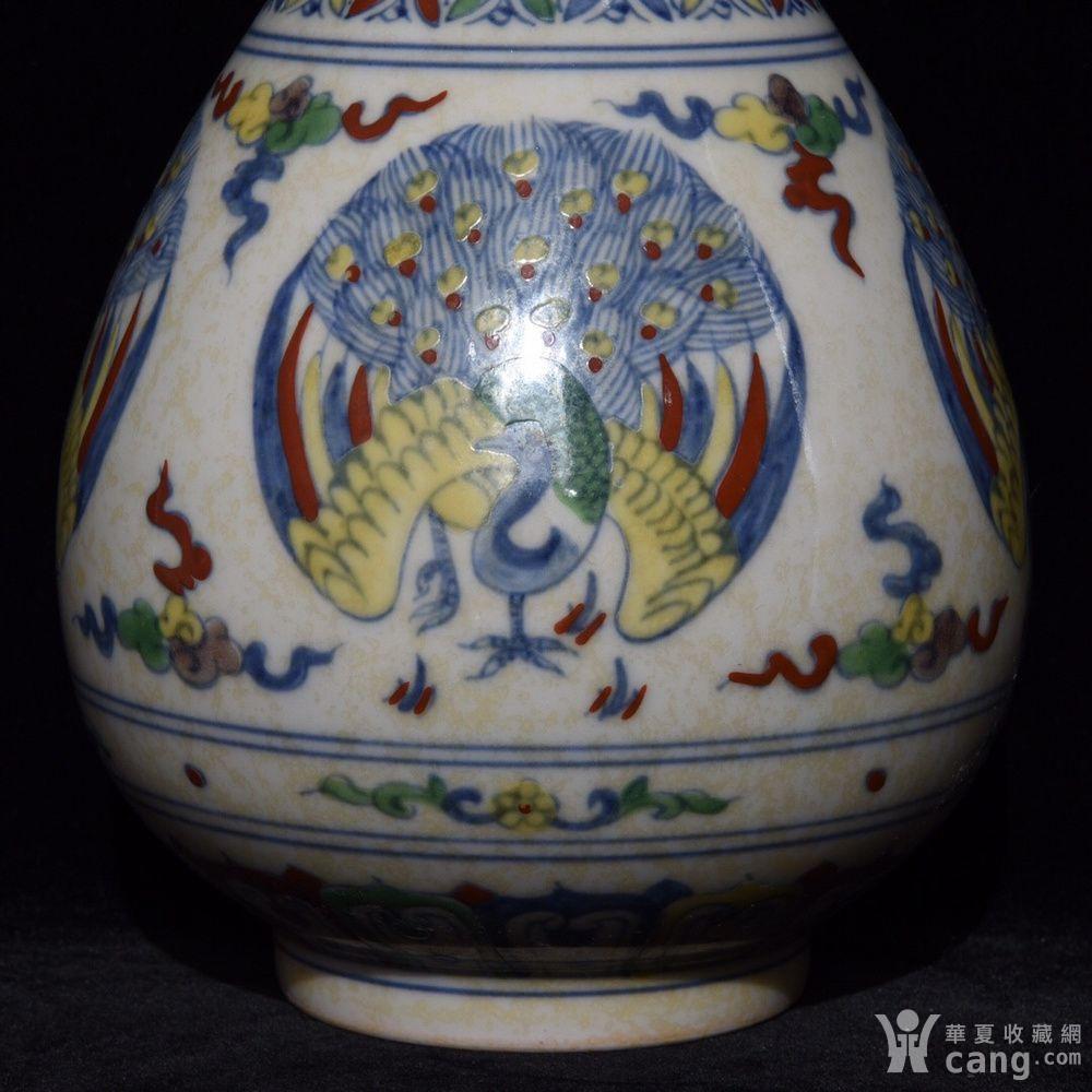 明成化斗彩团凤纹玉壶春瓶 22x12