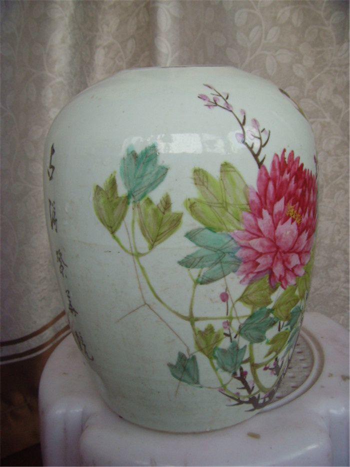 晚清民初名家《王和太》浅绛花鸟冬瓜罐