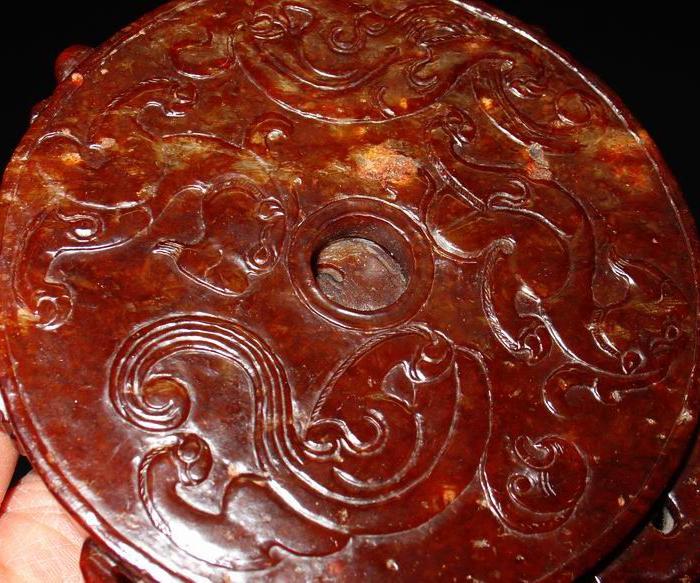 和田玉 血沁五龙玉壁