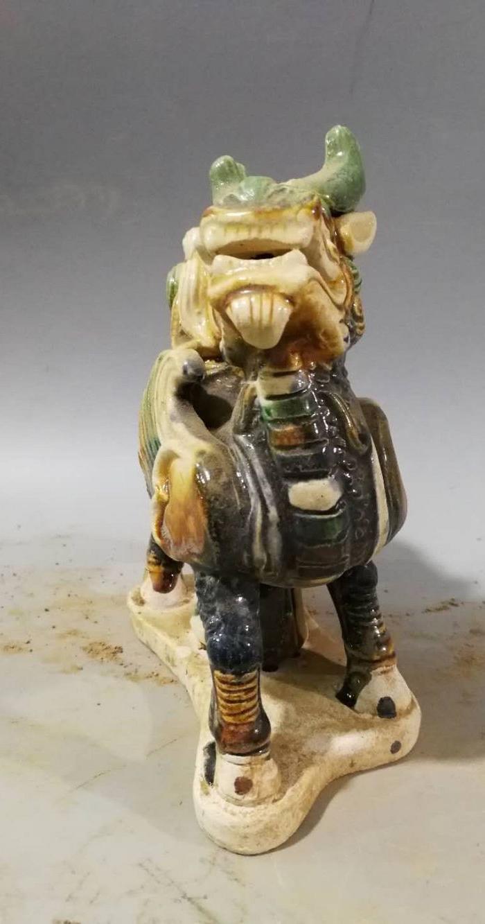 唐三彩麒麟一对