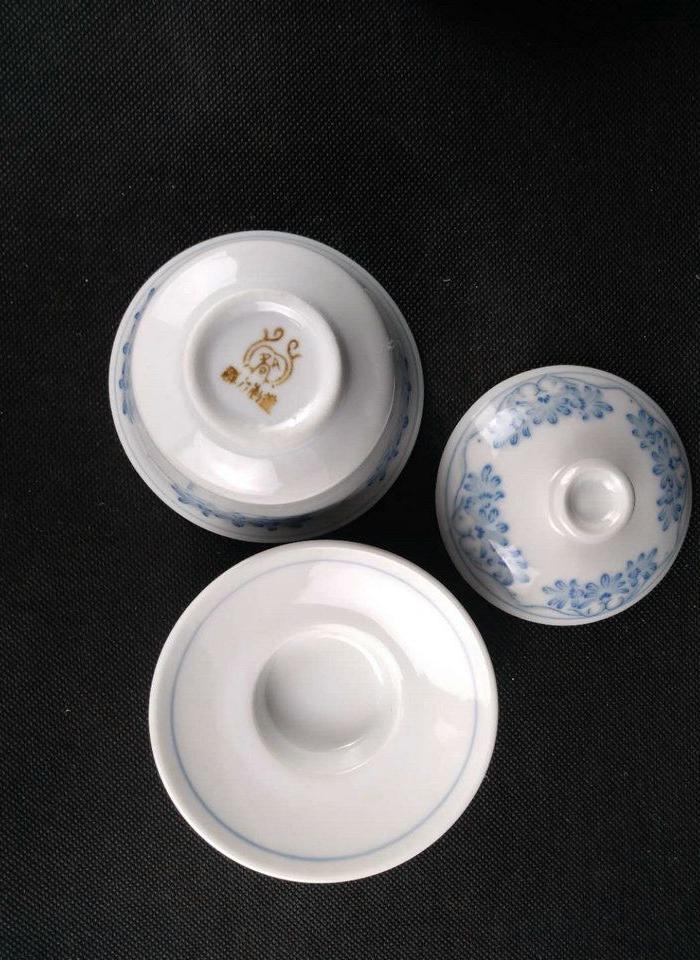 八十年代醴陵群力瓷百合花宫廷杯