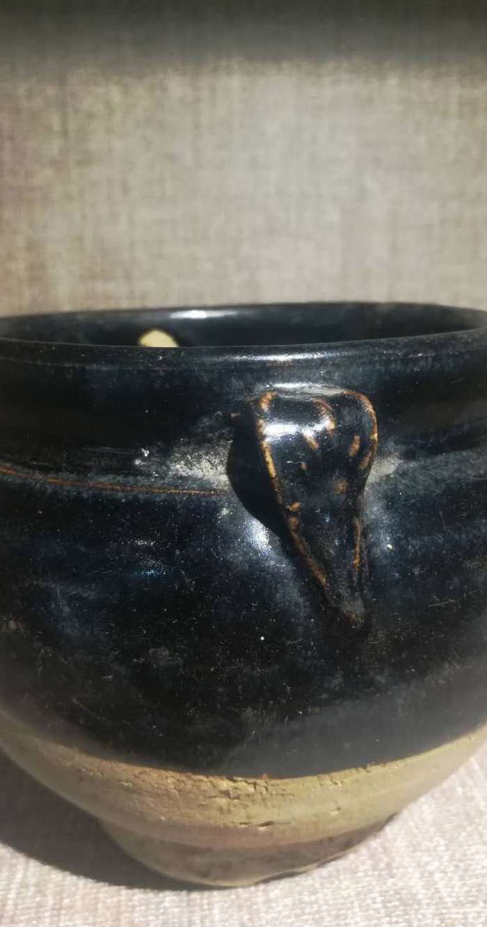 磁州窑黑釉双系罐