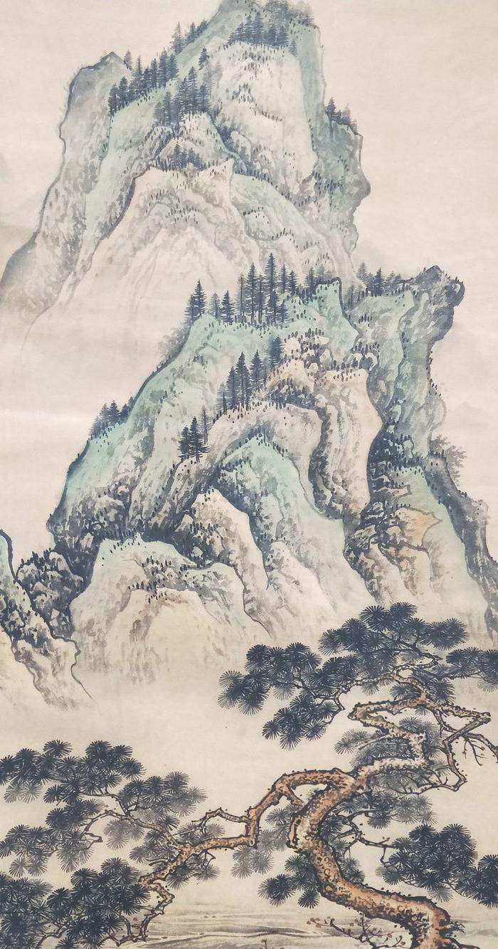 古玩名家书画字画绘画装饰画挂画成品画中堂画王蒙山水画