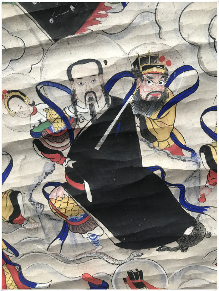 清代老字画 群仙 道教画收藏 110 60厘米bz 310