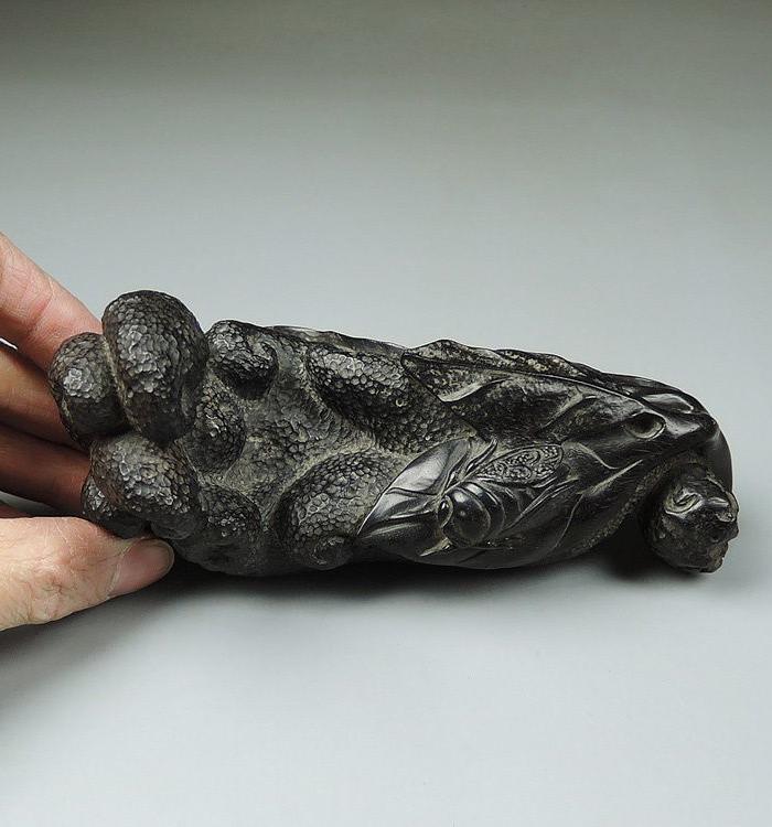 清代紫檀木雕佛手形笔架笔搁老木雕