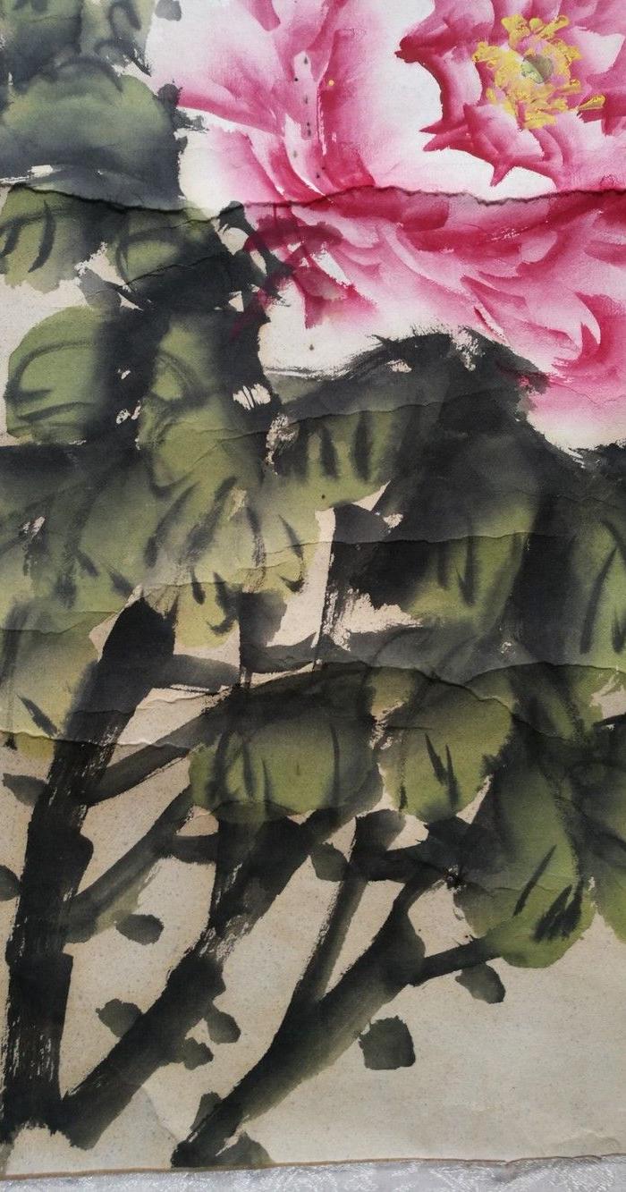 陈桂芳真迹 立轴牡丹