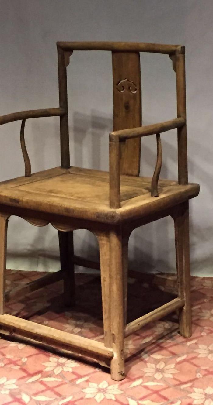 清早期 楠木 官帽椅一对