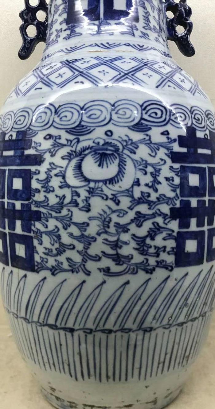 清晚期青花喜字150件大瓶