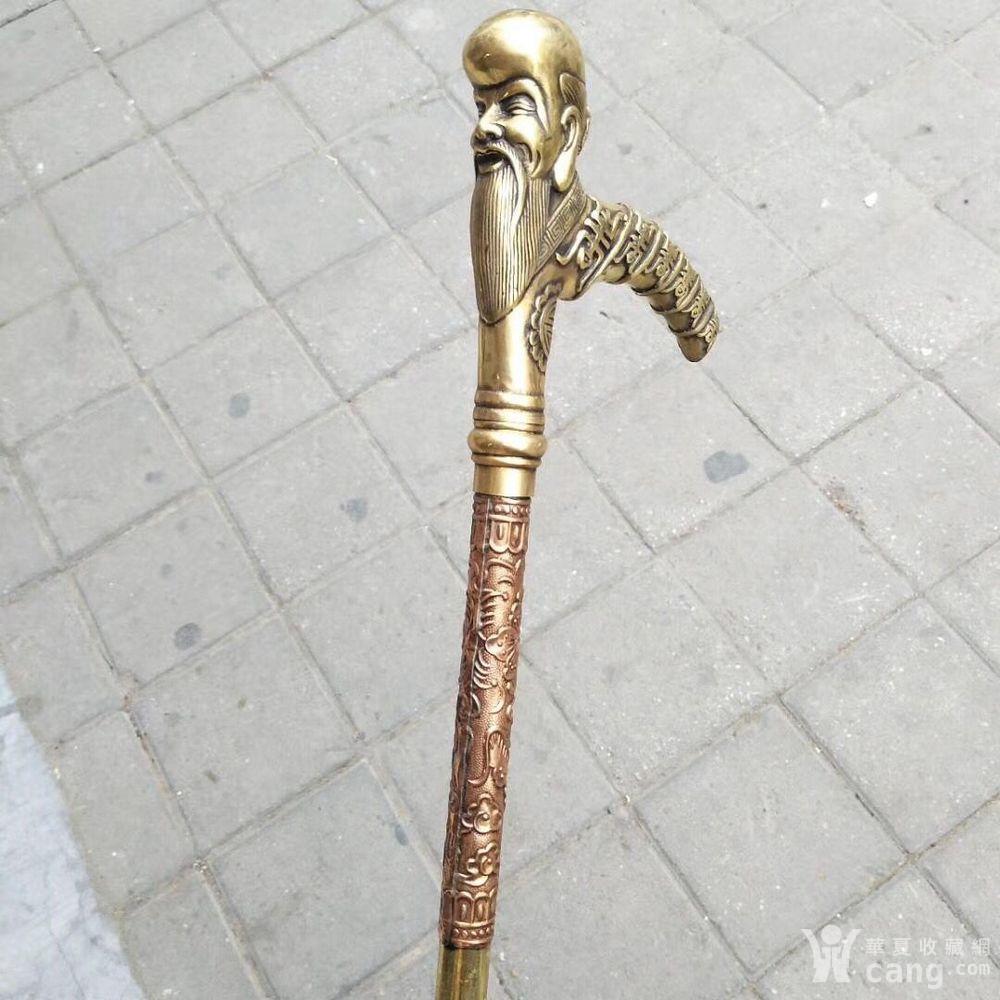 纯铜寿星拐杖