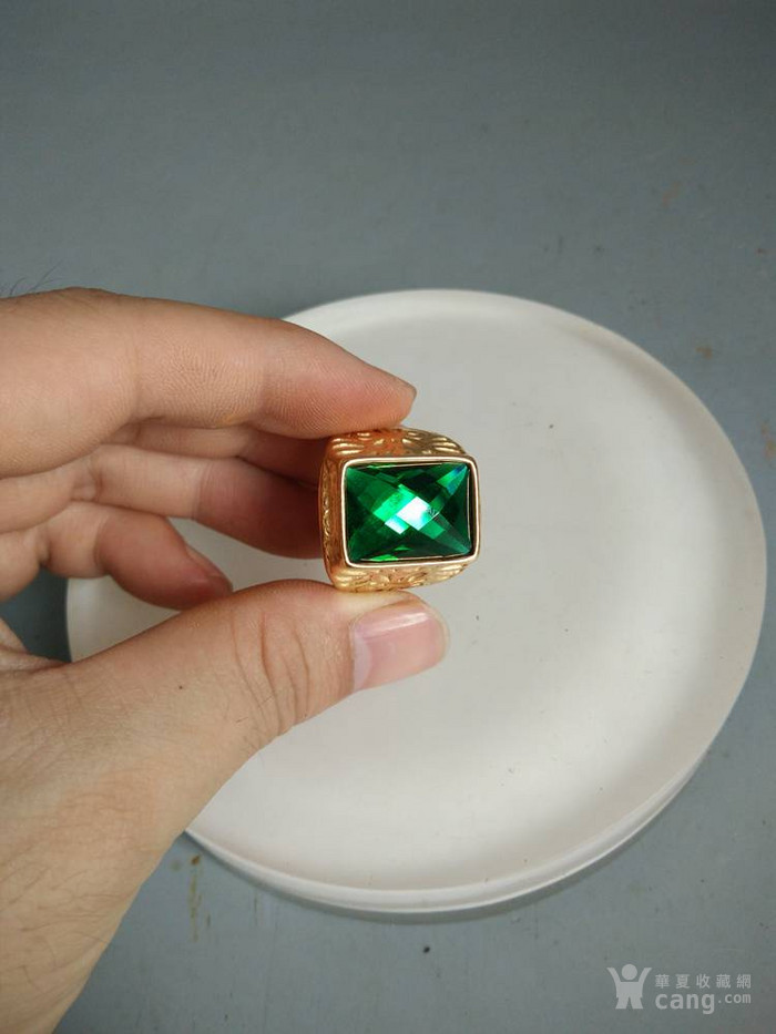 天然绿宝石老凤祥18k戒指