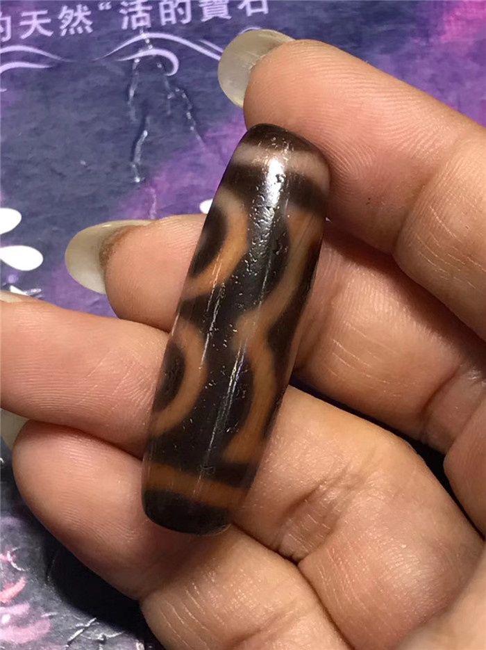 红朱砂三眼星辰天珠