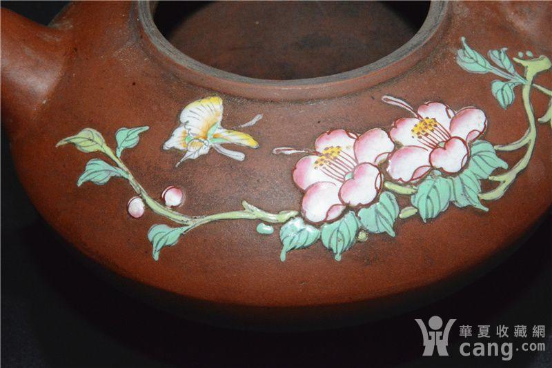 清代彩绘石瓢壶陈鸣德款老紫砂壶