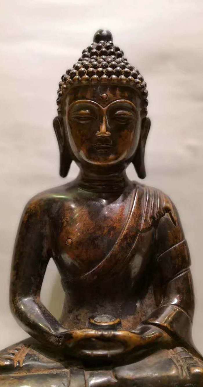 清代,老铜佛一尊,包浆厚重老道