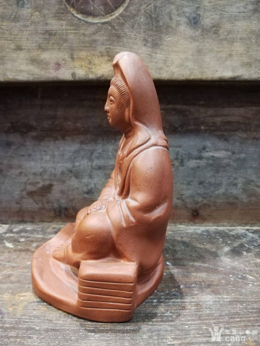 几十年的紫砂观音像