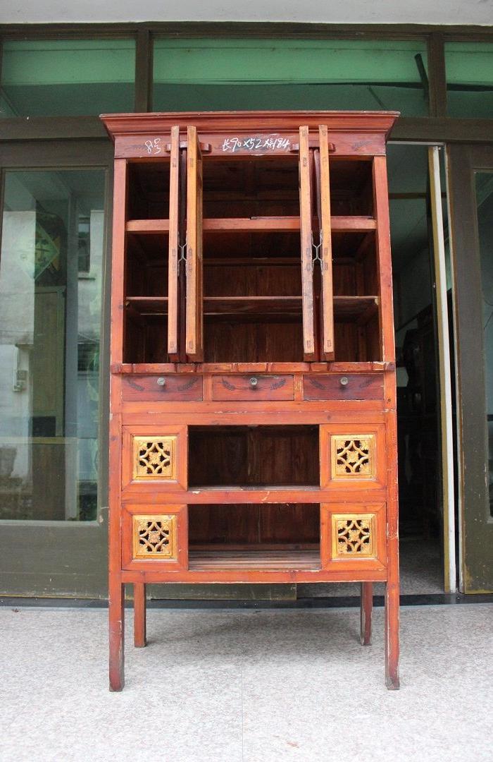 民俗老物件老旧家具木制老式碗柜老式橱柜老式书柜农家乐摆设