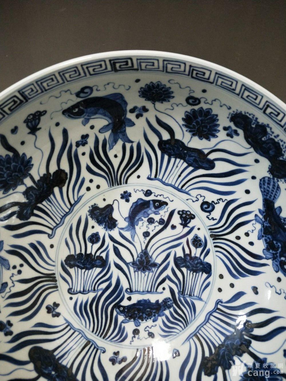 明代青花鱼藻纹大碗