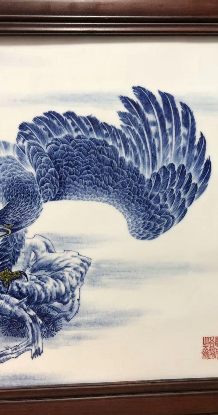 王步 青花瓷板